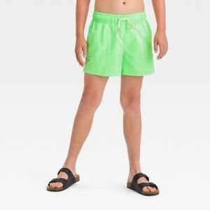 Art Class Snappy Green Mid Thigh Swim Trunk Size 8